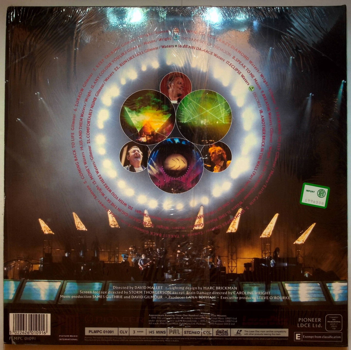 EBOND Pink Floyd Pulse - Laser Disc Pal