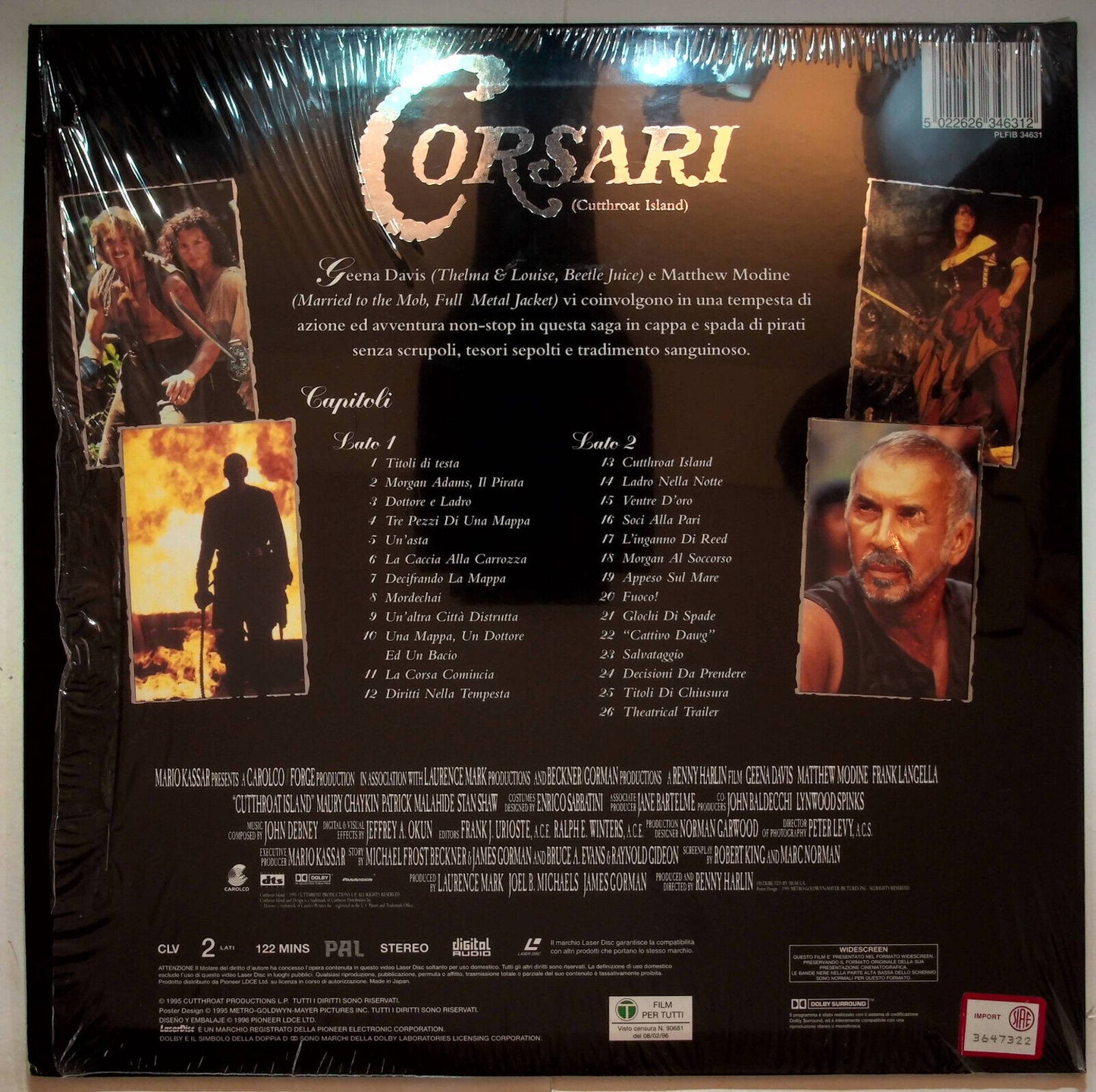 EBOND Corsari (cutthroat Island) - Laser Disc Pal