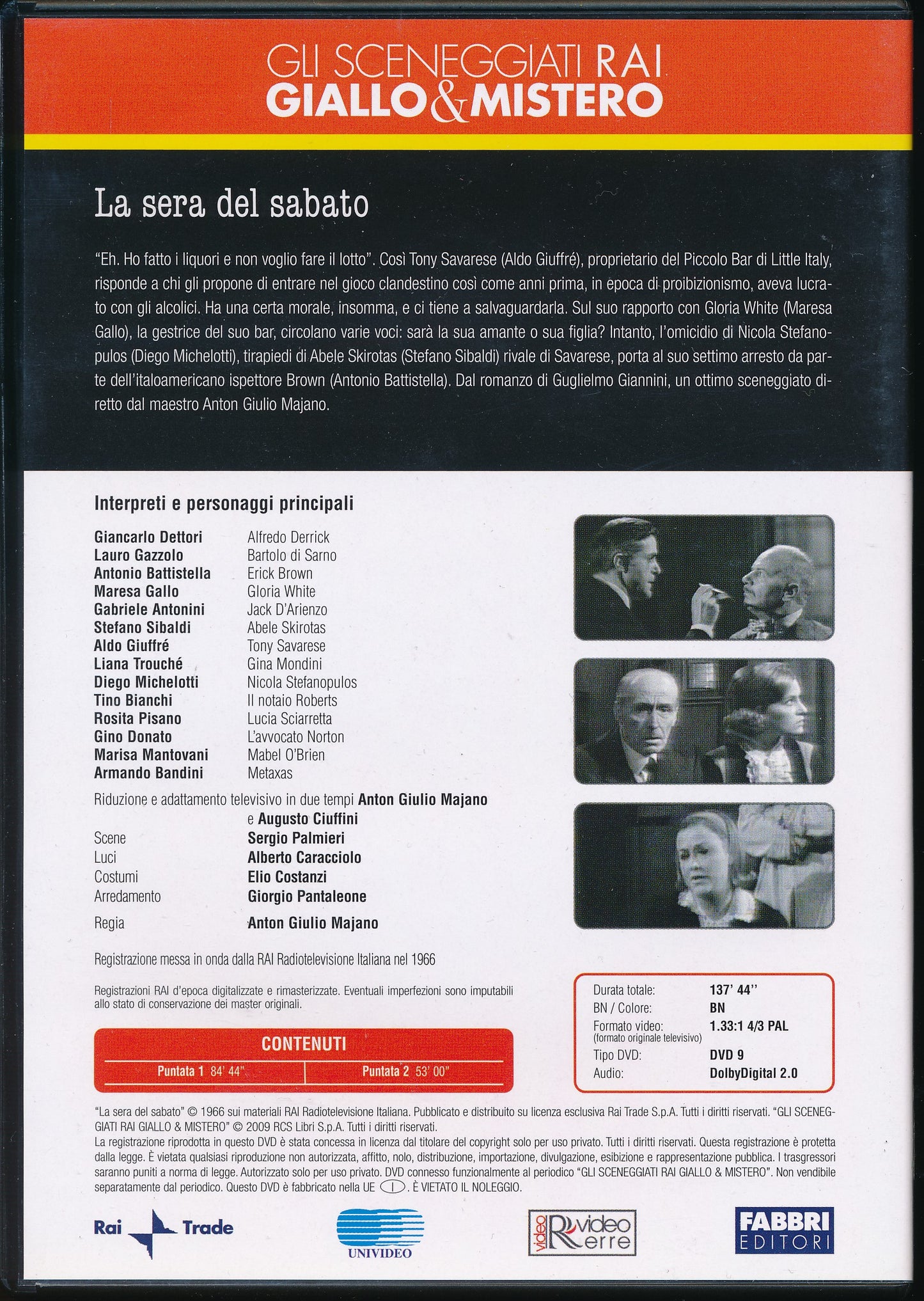 EBOND La sera del sabato - Gli sceneggiati Rai Giallo e Mistero - Fabbri Editori DVD DL004195