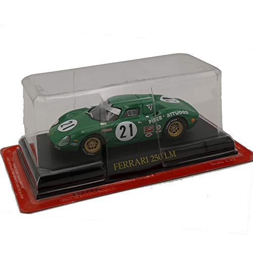 EBOND Die Cast Modellino Auto Ferrari 250 LM n. 21 - Scala 1:43 - Verde 0070