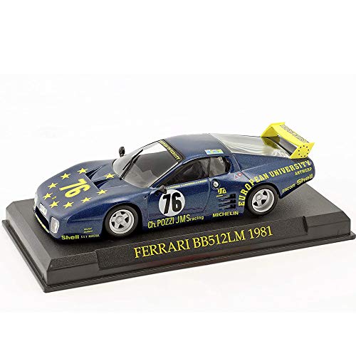 EBOND Die Cast Modellino Auto Ferrari BB512LM 1981 - Scala 1:43 - Blu-Giallo 0072