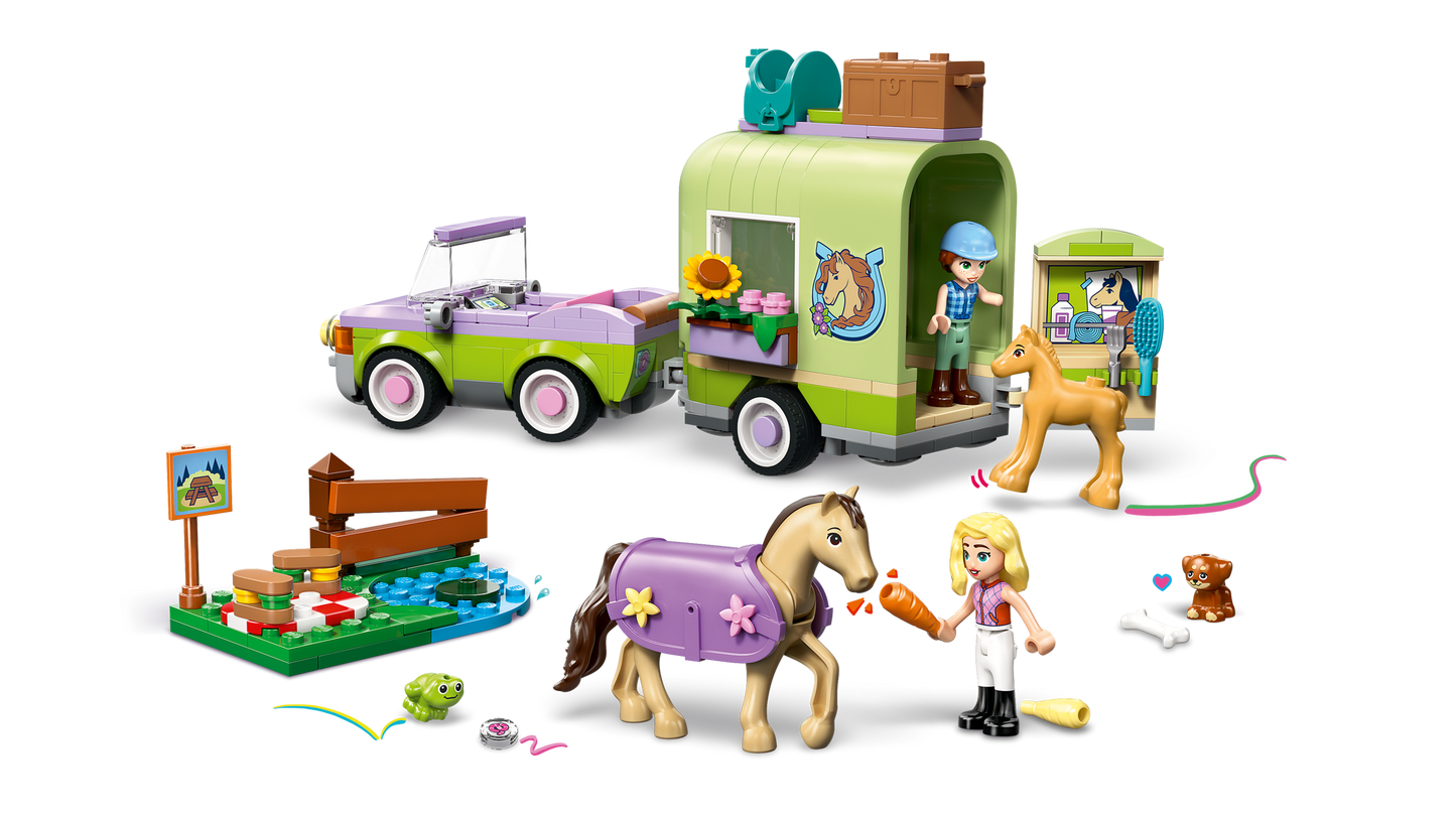 LEGO 42695 Friends Rimorchio per cavallo e puledro