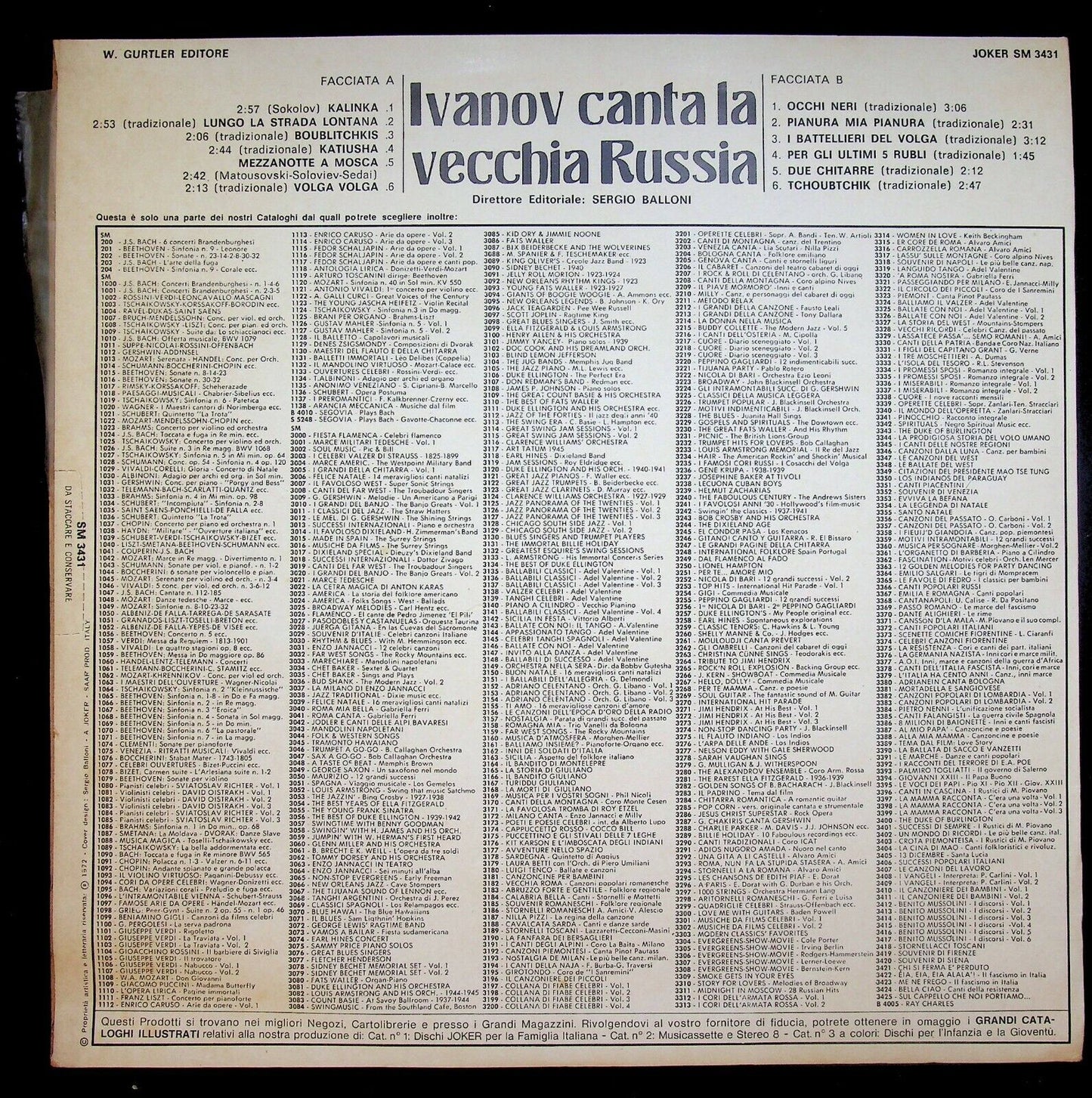 EBOND Ivanov Canta La Vecchia Russia Vinile V062096