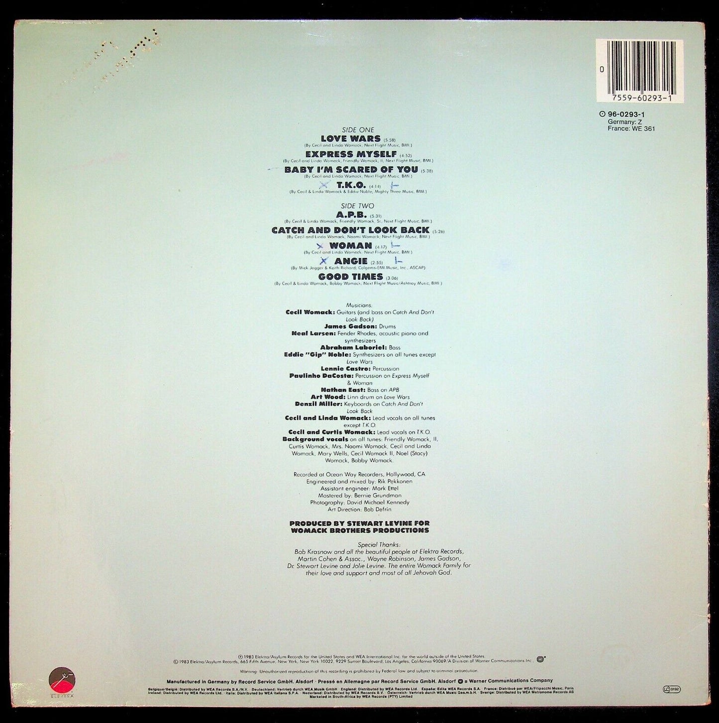 EBOND Womack E Womack Love Wars Vinile V062091