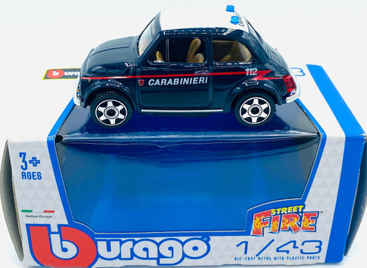 EBOND Fiat 500 Carabinieri - Street Fire Collection - Bburago - 1:43 - 0224