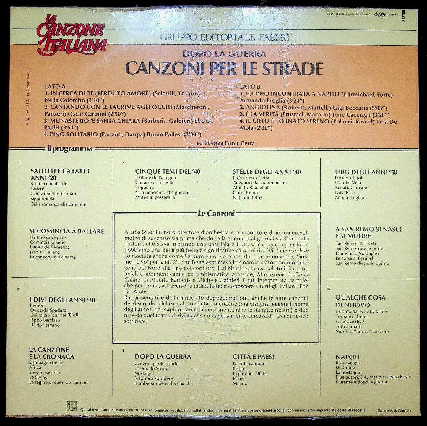 EBOND La Canzone Italiana - Canzoni Per Le Strade Vinile V063124