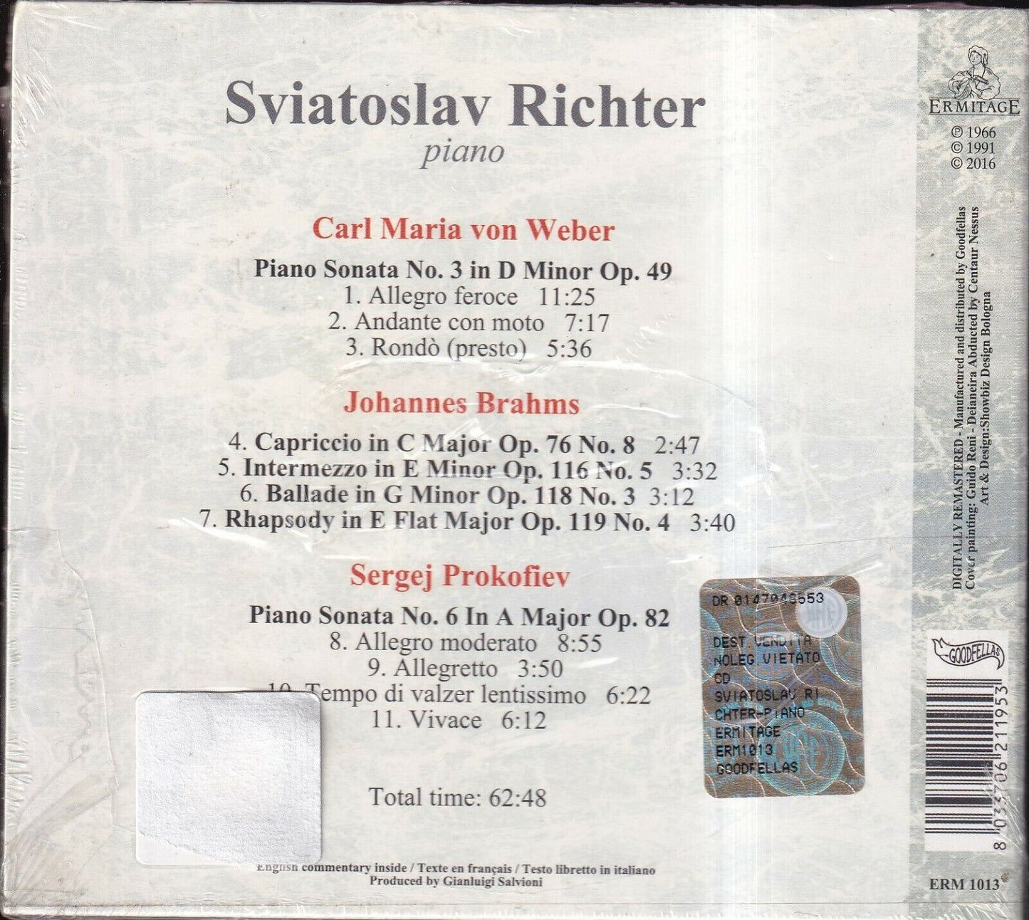 EBOND Sviatoslav Richter - Von Weber - Brahms - Prokofiev 5010 CD CDS001290