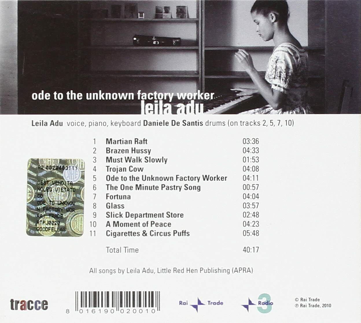 EBOND Leila Adu ‎- Ode To The Unknown Factory Worker5010 CD CDS001295