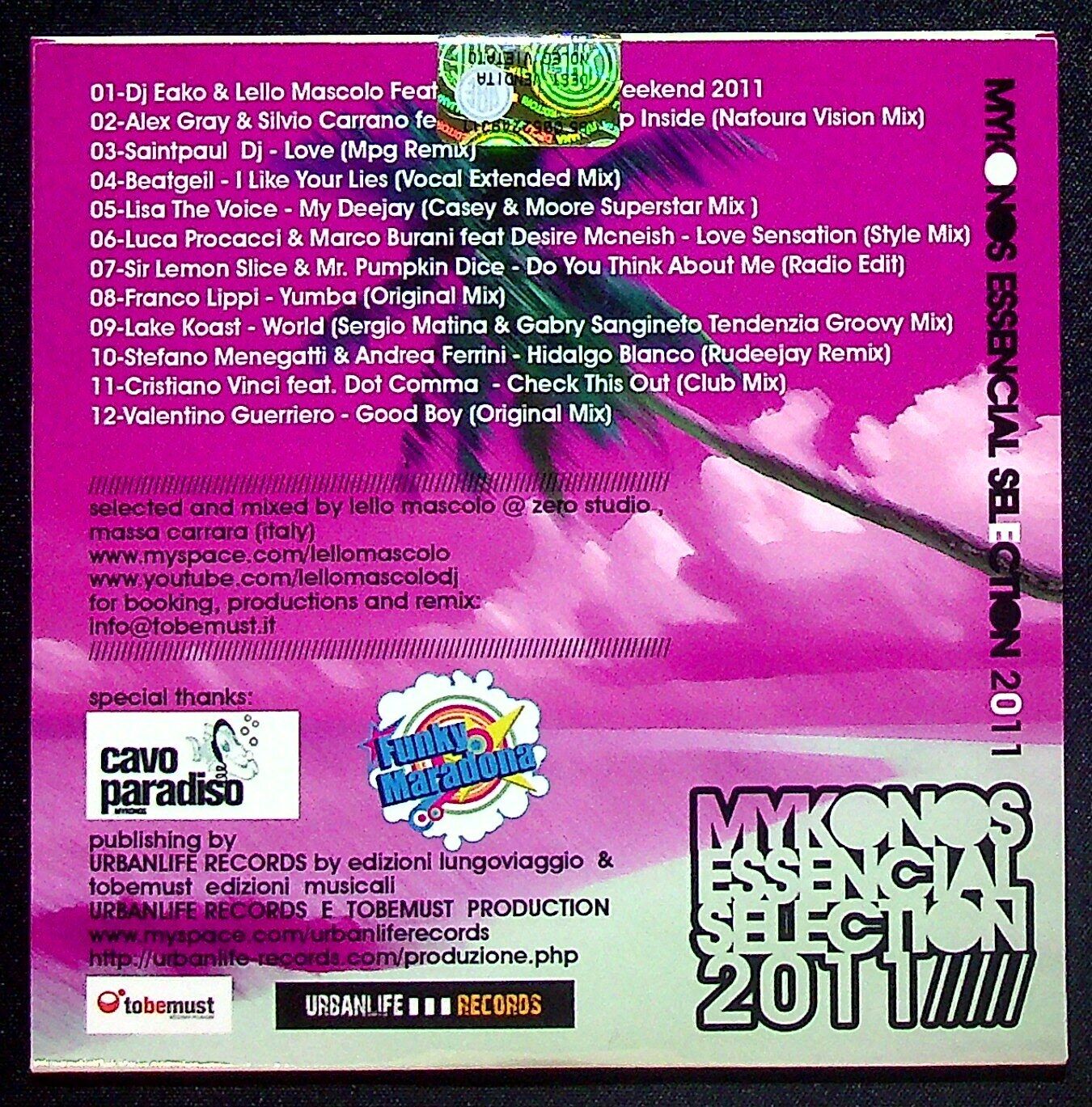 EBOND Lello Mascolo Presents Mykonos Essencial Selection 2011 CD CDS001006
