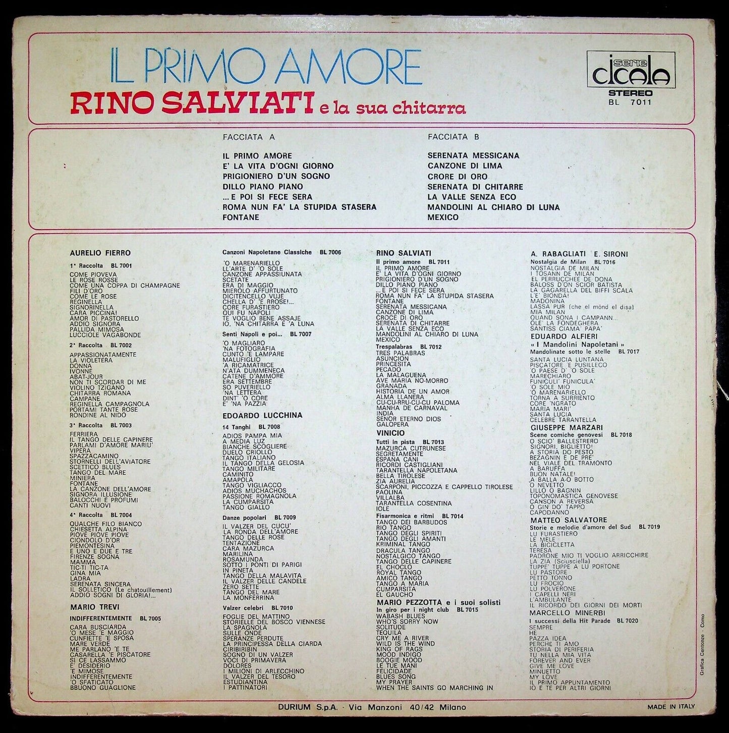 EBOND Rino Salviati Il Primo Amore Vinile V063045