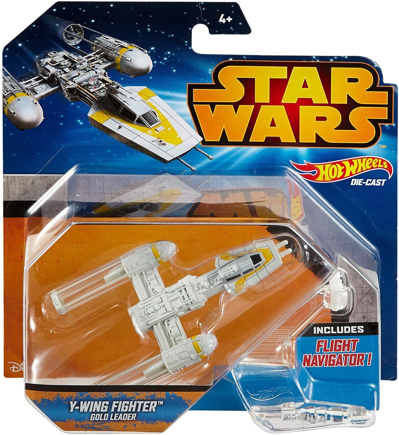 EBOND Star Wars Y-WING FIighter Gold Leader Hot Wheels Die-Cast