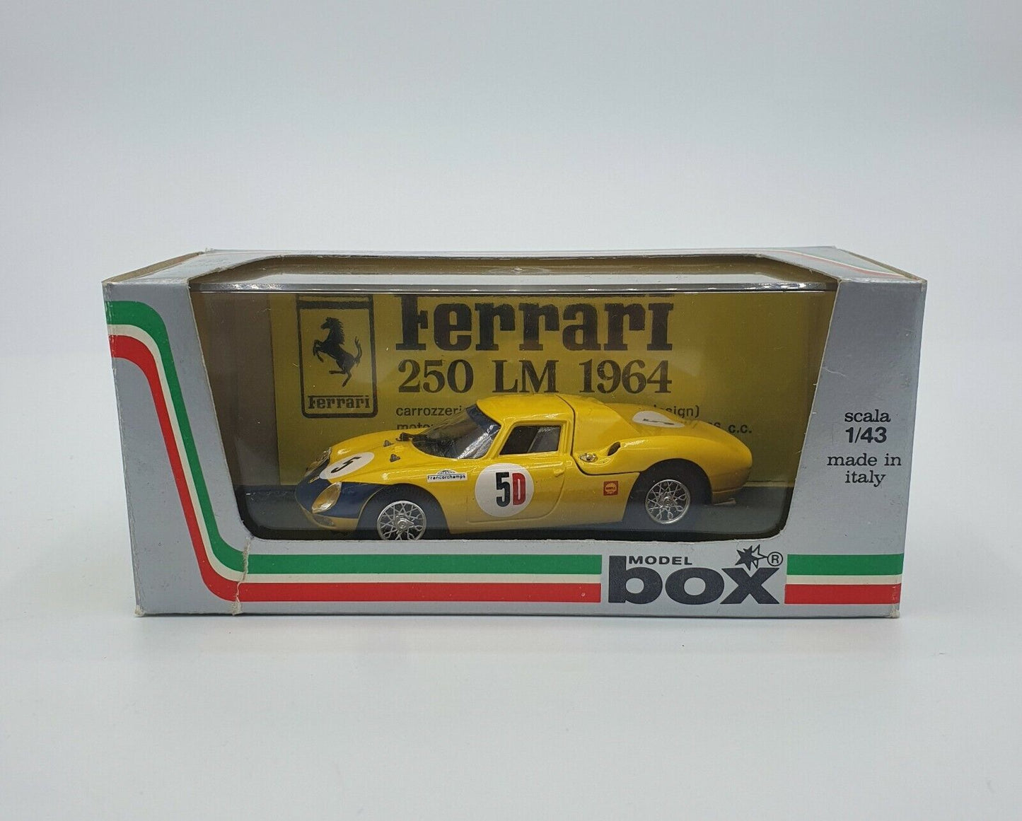 EBOND Modellino Ferrari 250 LM Kyalami 66 1964 BOX model Scala 1:43 S028.