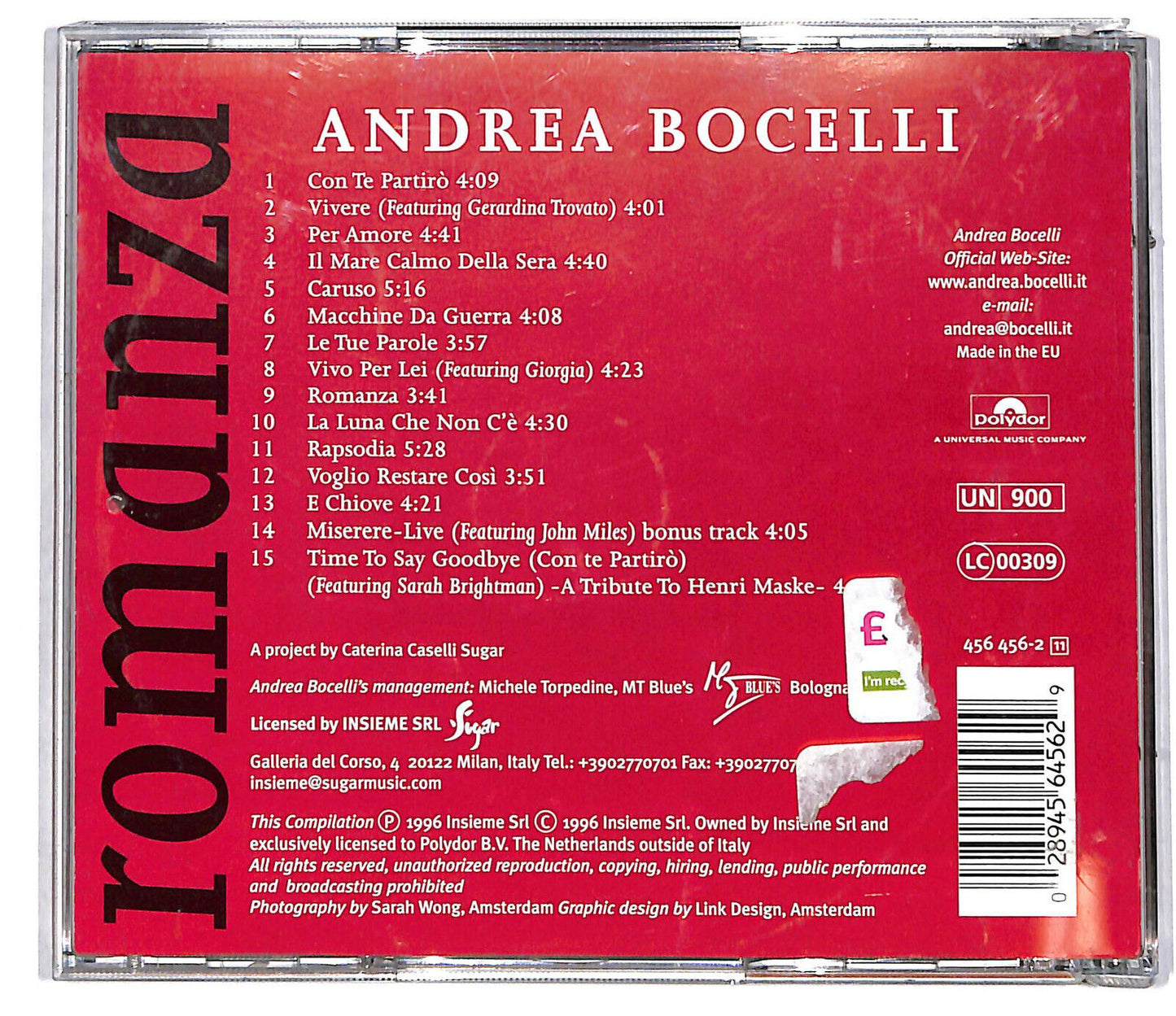 EBOND Andrea Bocelli - Romanza CD CD034413