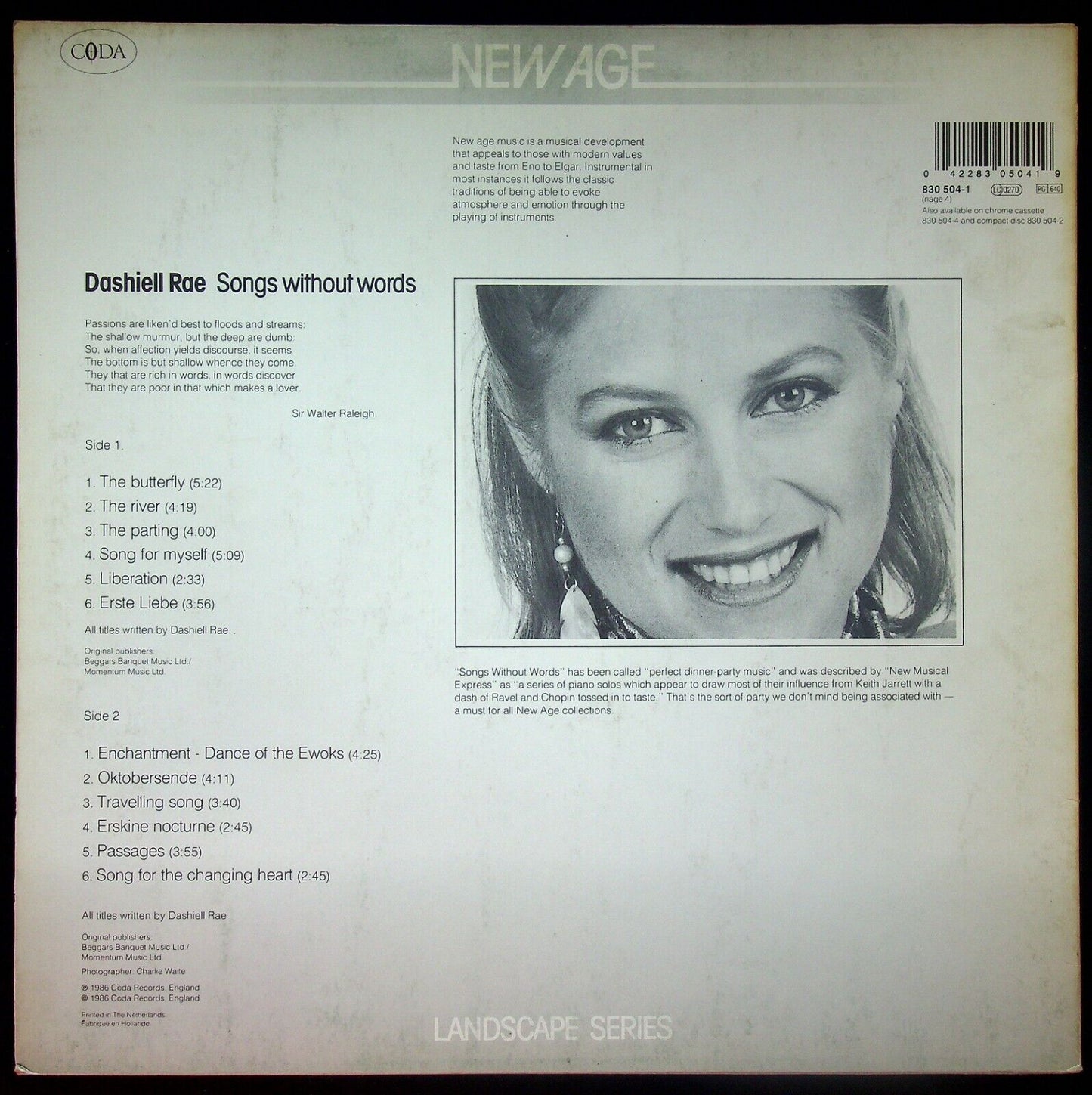 EBOND Dashiell Rae - Songs Without Words Vinile V059022