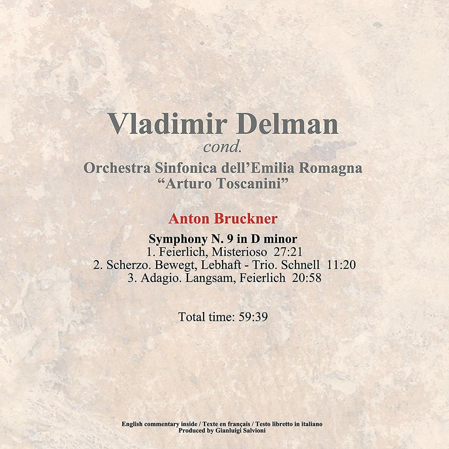 EBOND Vladimir Delman Arturo Toscanini Bruckner Symphony5007 CD CDS001170