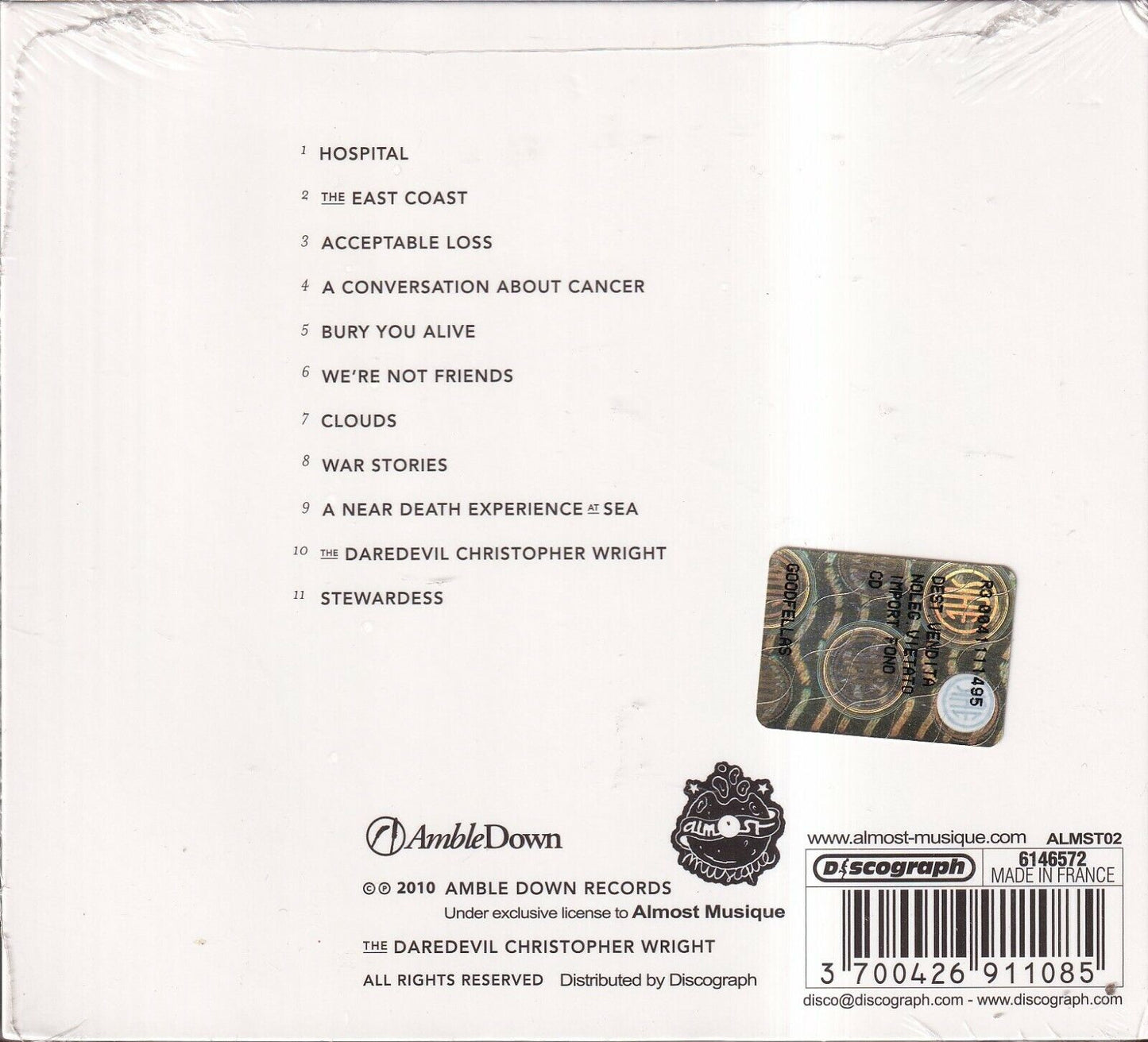 EBOND The Daredevil Christopher Wright - In Deference To A Broken Back 5018 CD CDS001481