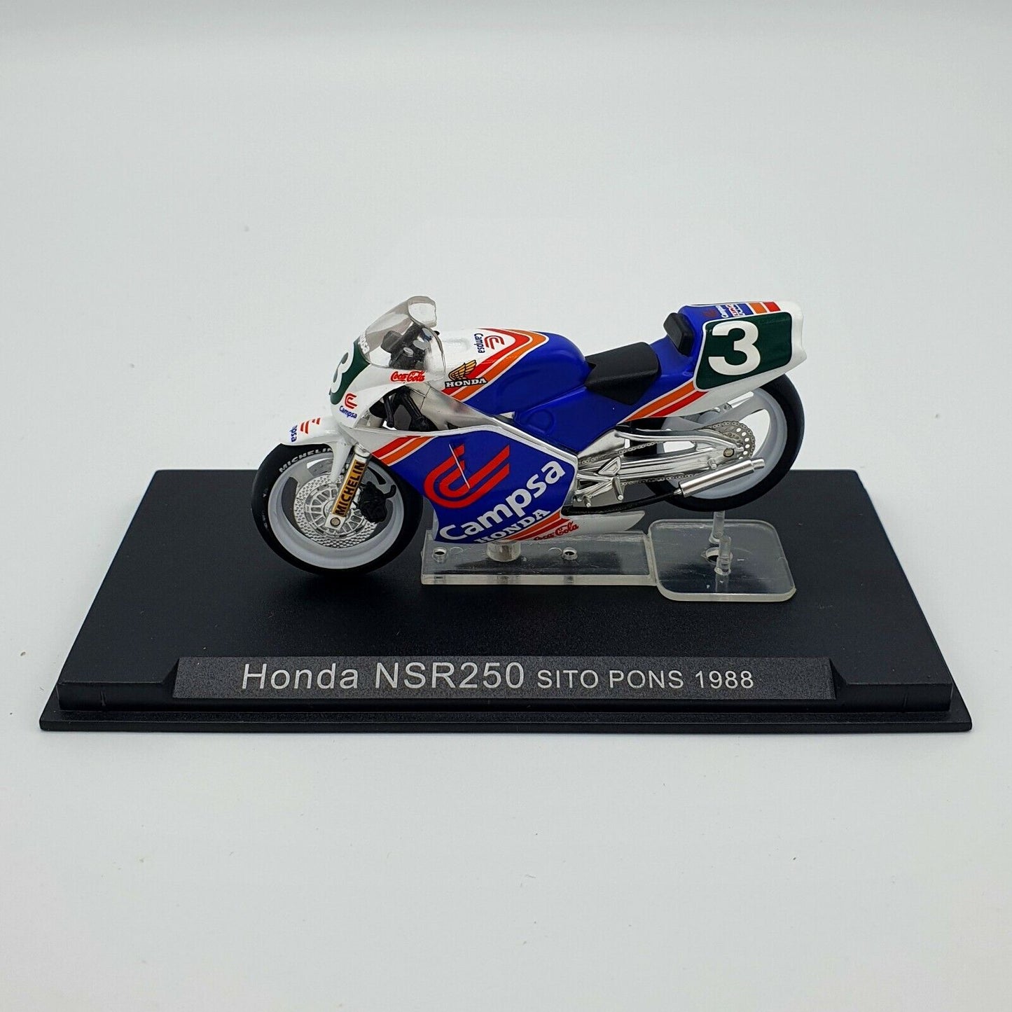 EBOND Modellino Moto Honda NSR 250 Sito Pons 1988 Scala 1:24 - S012.