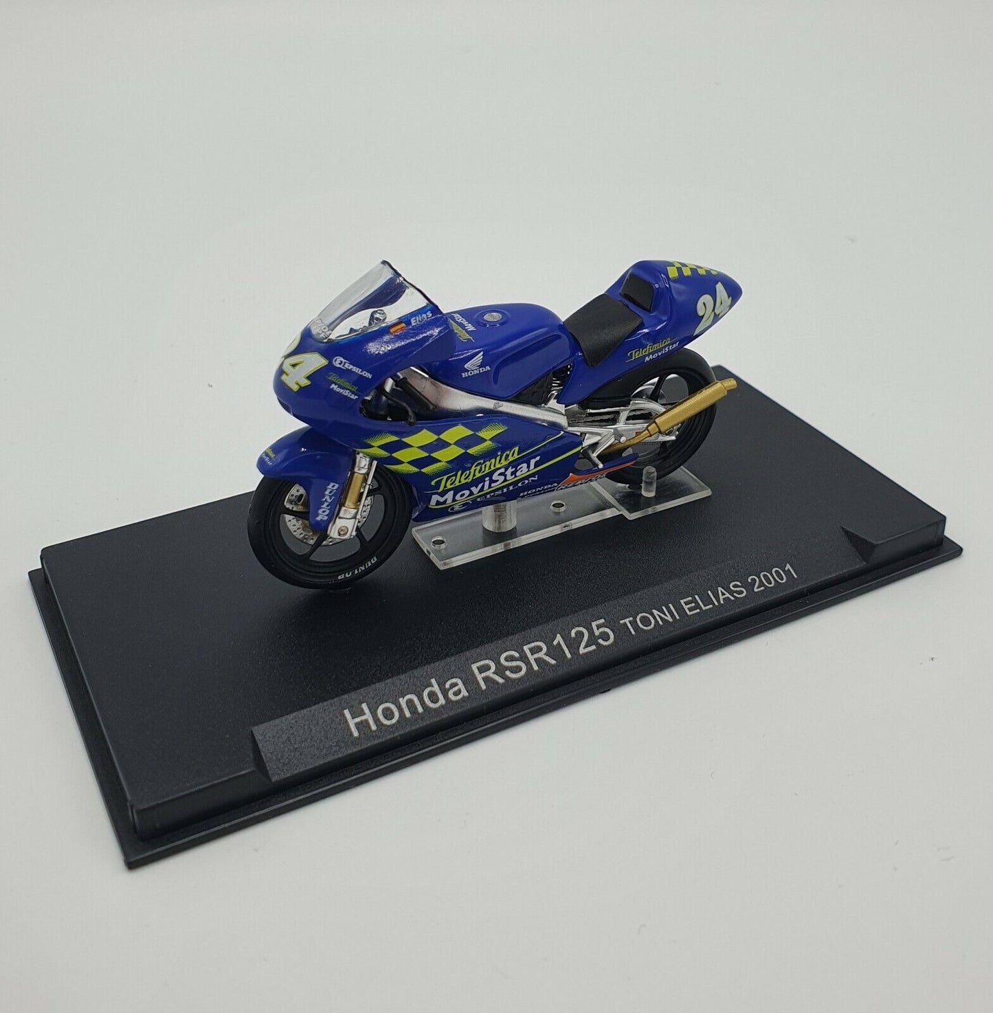 EBOND Modellino Moto Honda RSR 125 Toni Elias 2001 Scala 1:24 - S014.