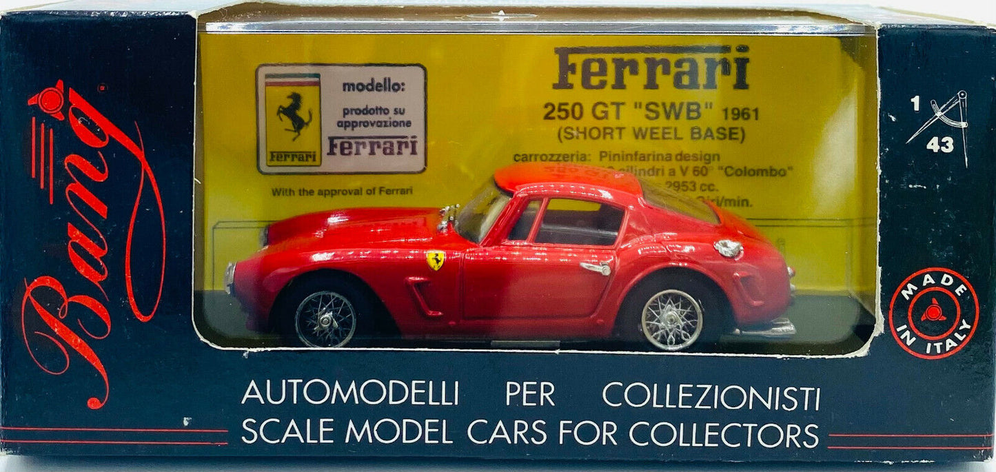 EBOND Modellino Ferrari 250 SWB - Prova - 1961 - Cod. 7075 - Bang - 1:43 0252