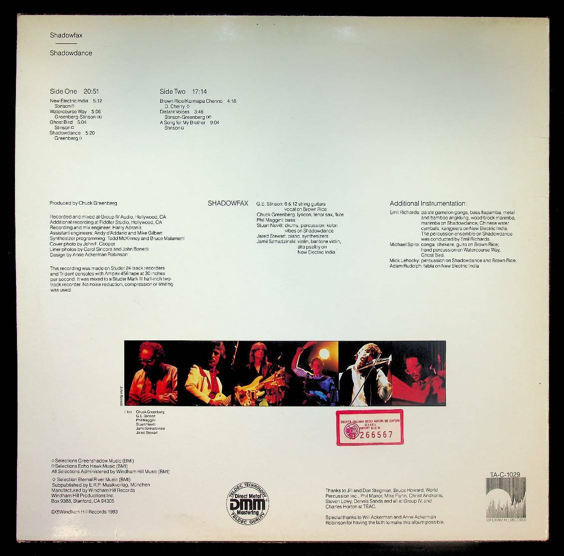 EBOND Shadowfax ‎- Shadowdance - Windham Hill Records - Ta-c-1029 -- V056146 Vinile V056146