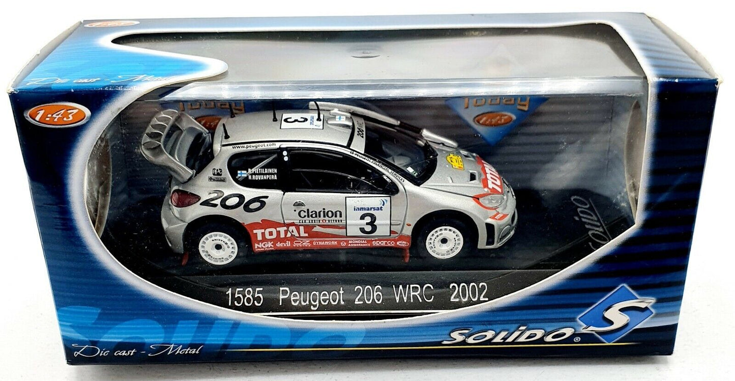 EBOND 1585 Peugeot 206 WRC - 2002 - argento - Solido - 1:43 - 0085.
