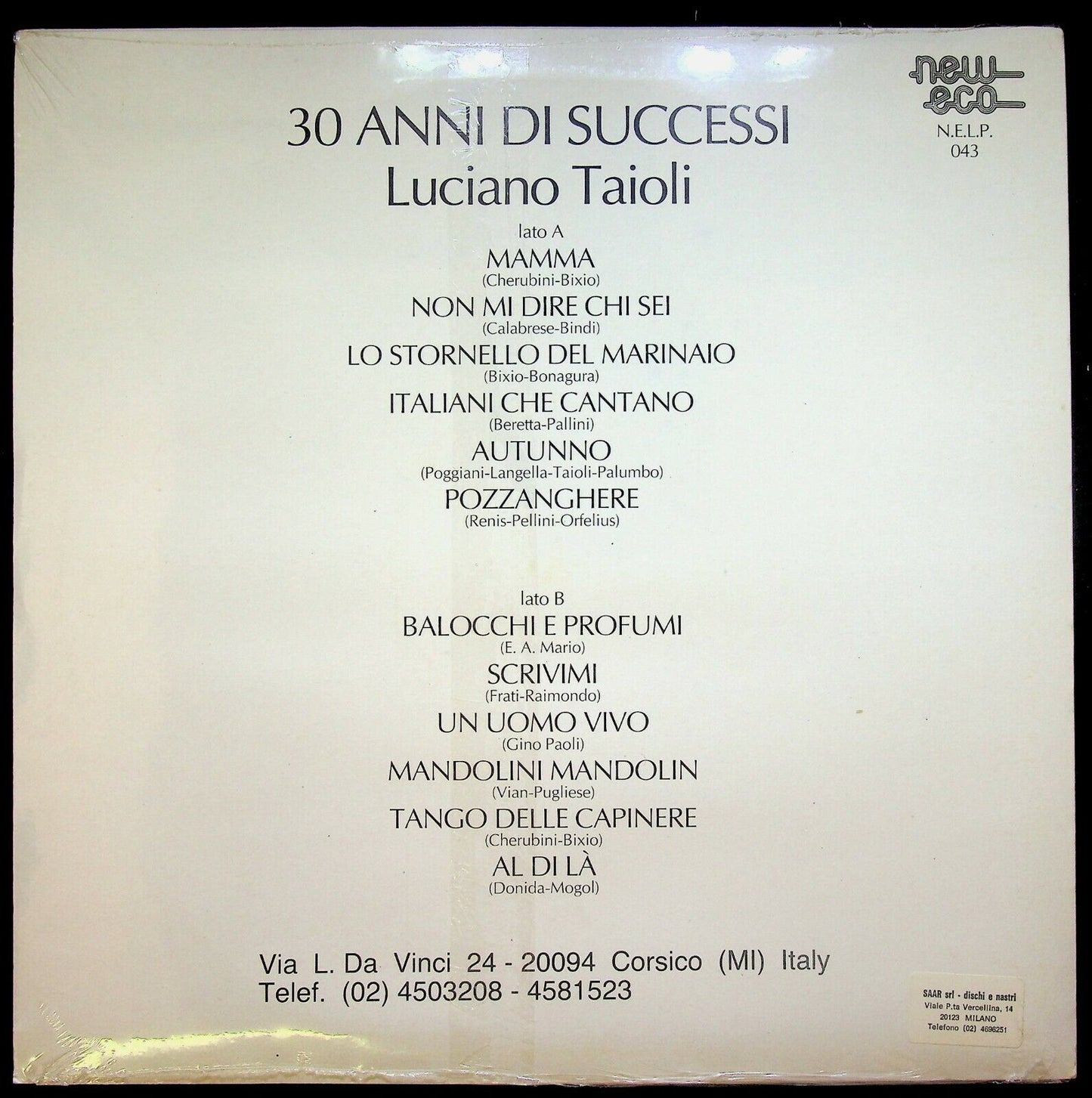 EBOND Luciano Tajoli 30 Anni Di Successi Vinile V063028