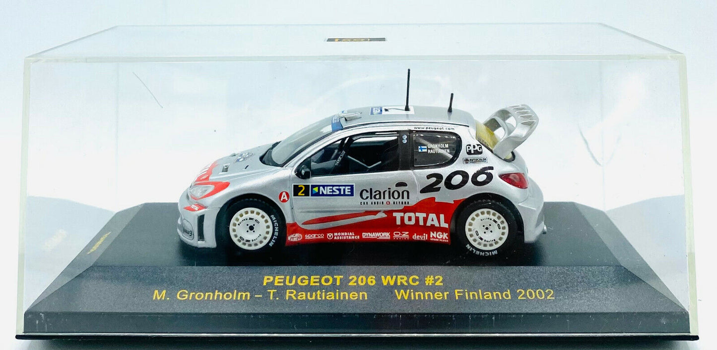 EBOND Peugeot 206 WRC #2 - Winner Finland 2002 - M.Gronholm - IXO - 1:43 - 0201