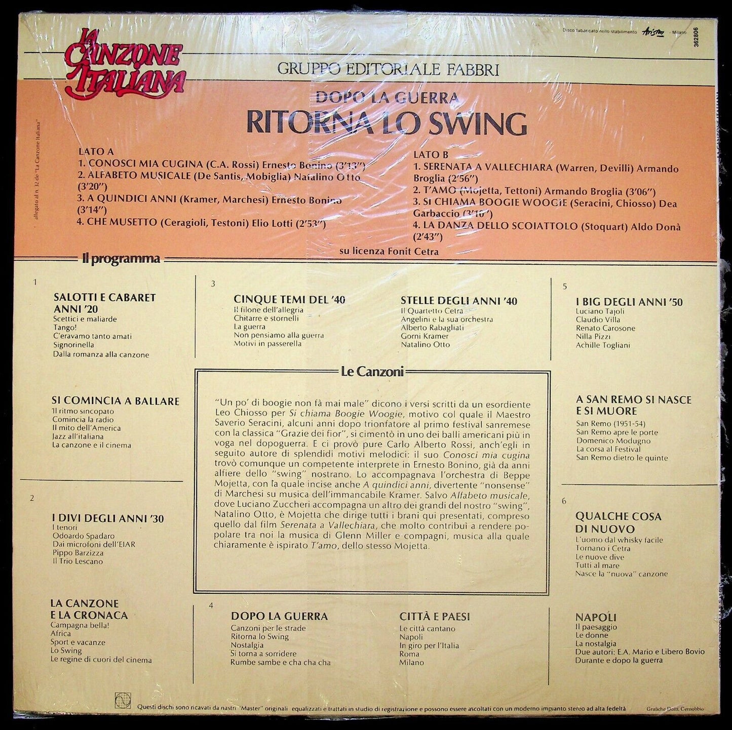 EBOND La Canzone - Ritorna Lo Swing Vinile V063127