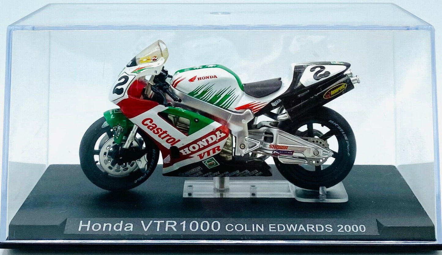 EBOND Modellino Moto Honda VTR1000 Colin Edwards 2000 - Die Cast - 1:24 - 0271