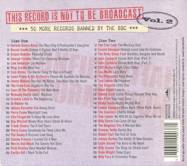 EBOND Various - This Record Is Not To Be Broadcast Vol. 2 (2) 5013 CD CDS001366