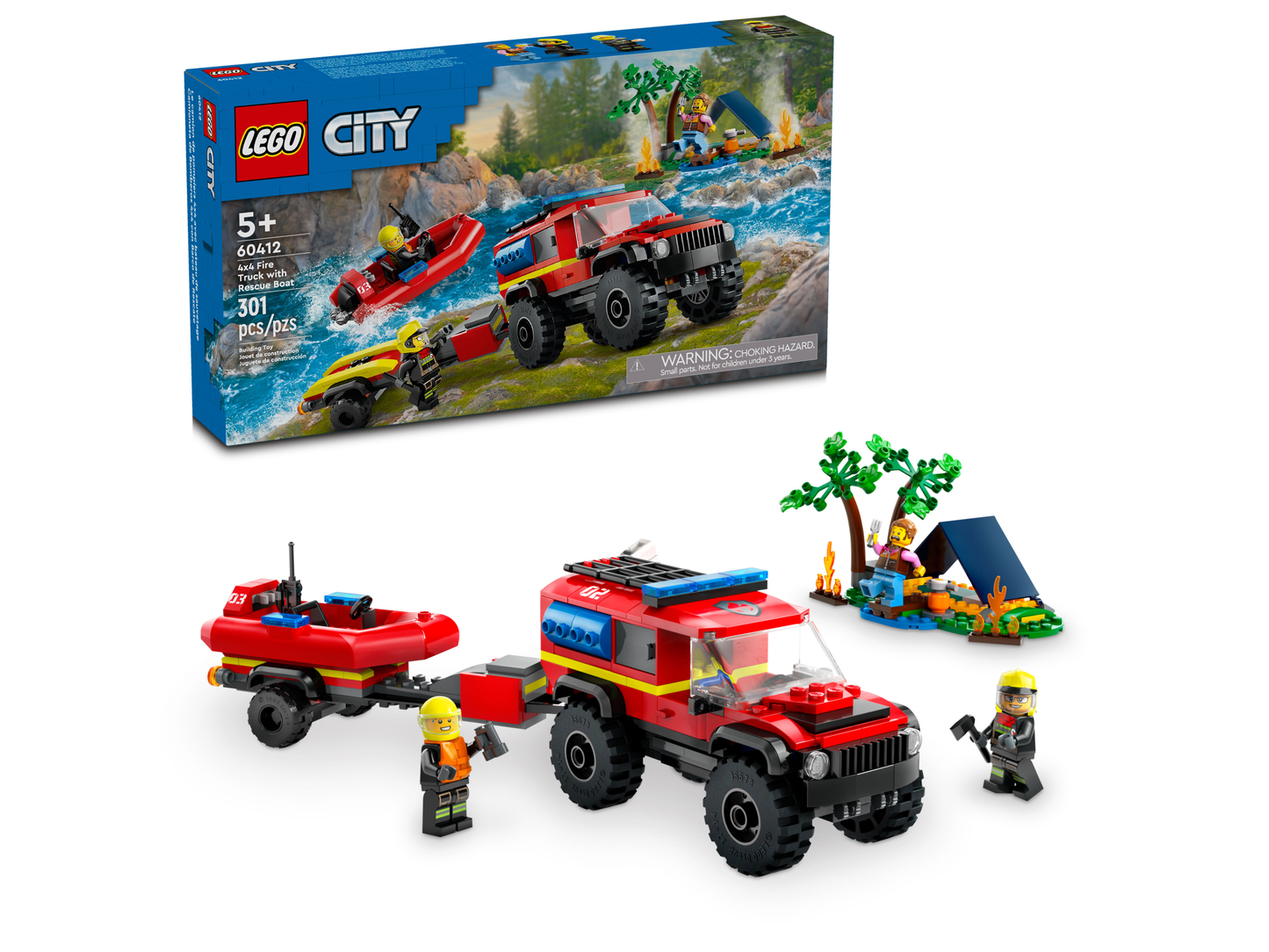 LEGO 60412 Fuoristrada antincendio e gommone di salvataggio