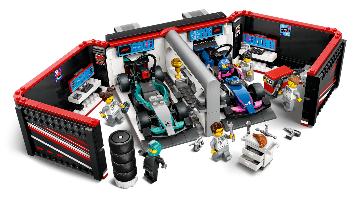 LEGO 60444 Garage con monoposto Mercedes-AMG e Alpine F1®