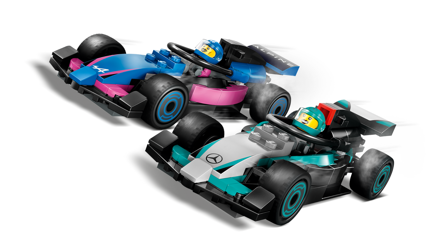 LEGO 60444 Garage con monoposto Mercedes-AMG e Alpine F1®