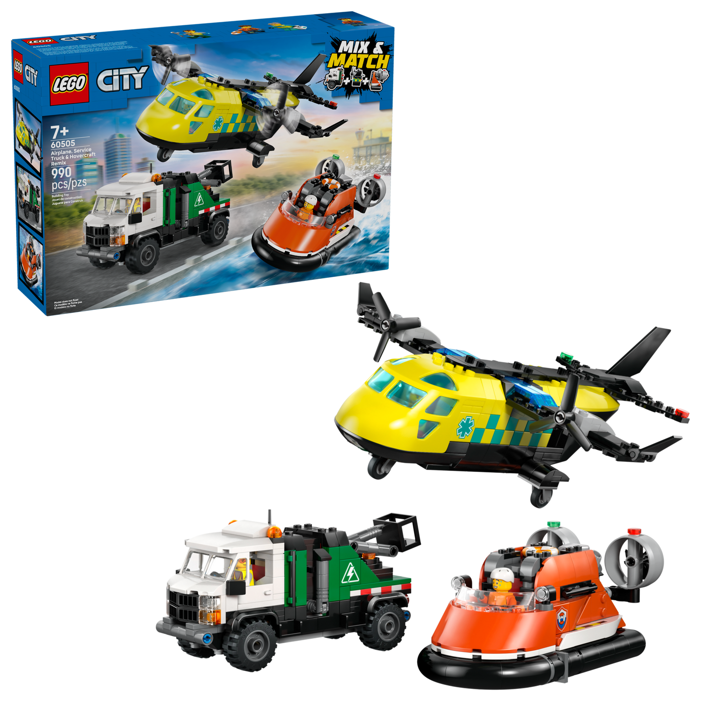 LEGO 60505 Remix aereo, camion di servizio e hovercraft