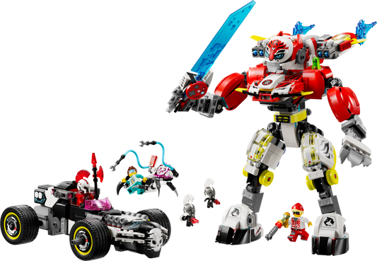 LEGO 71497 Mech tigre di Cooper e Bolide di Zero