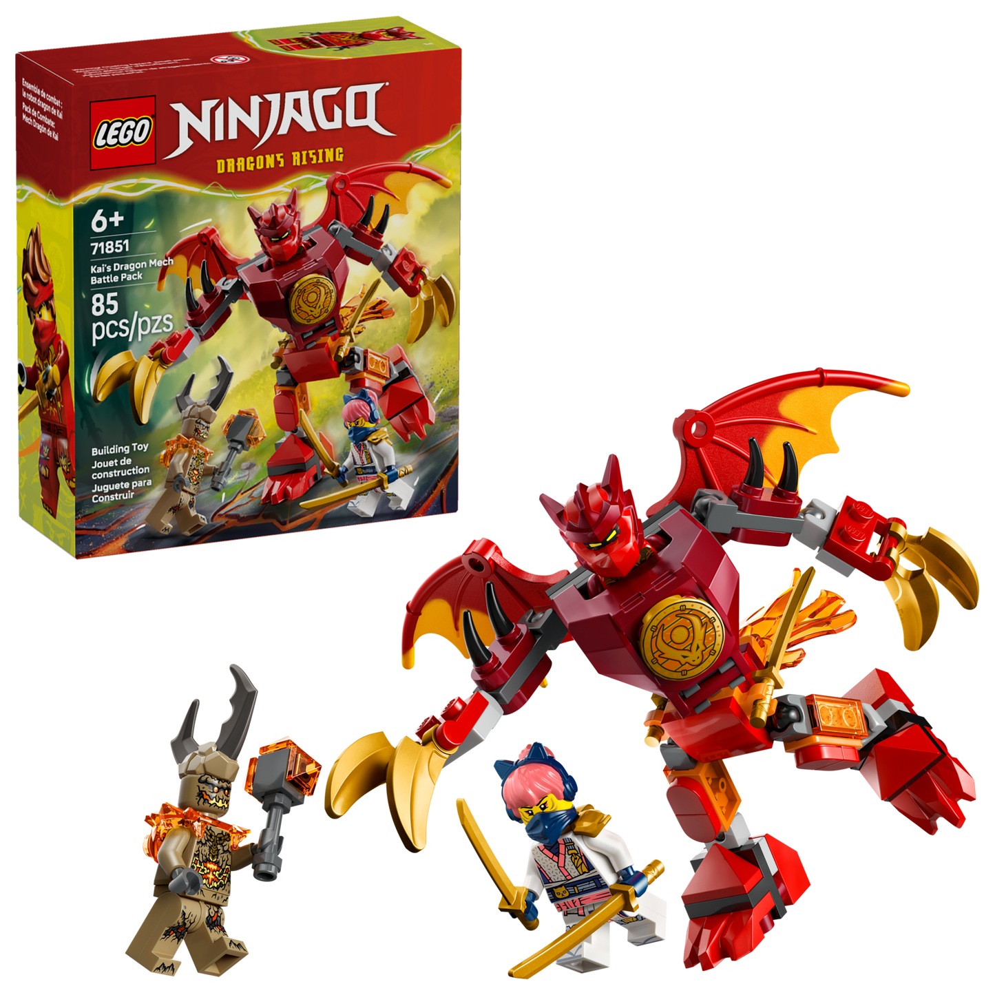 LEGO 71851 Battle Pack Mech Drago di Kai