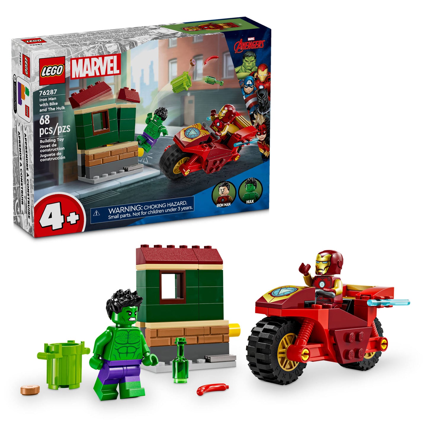 LEGO 76287 Iron Man con moto e The Hulk