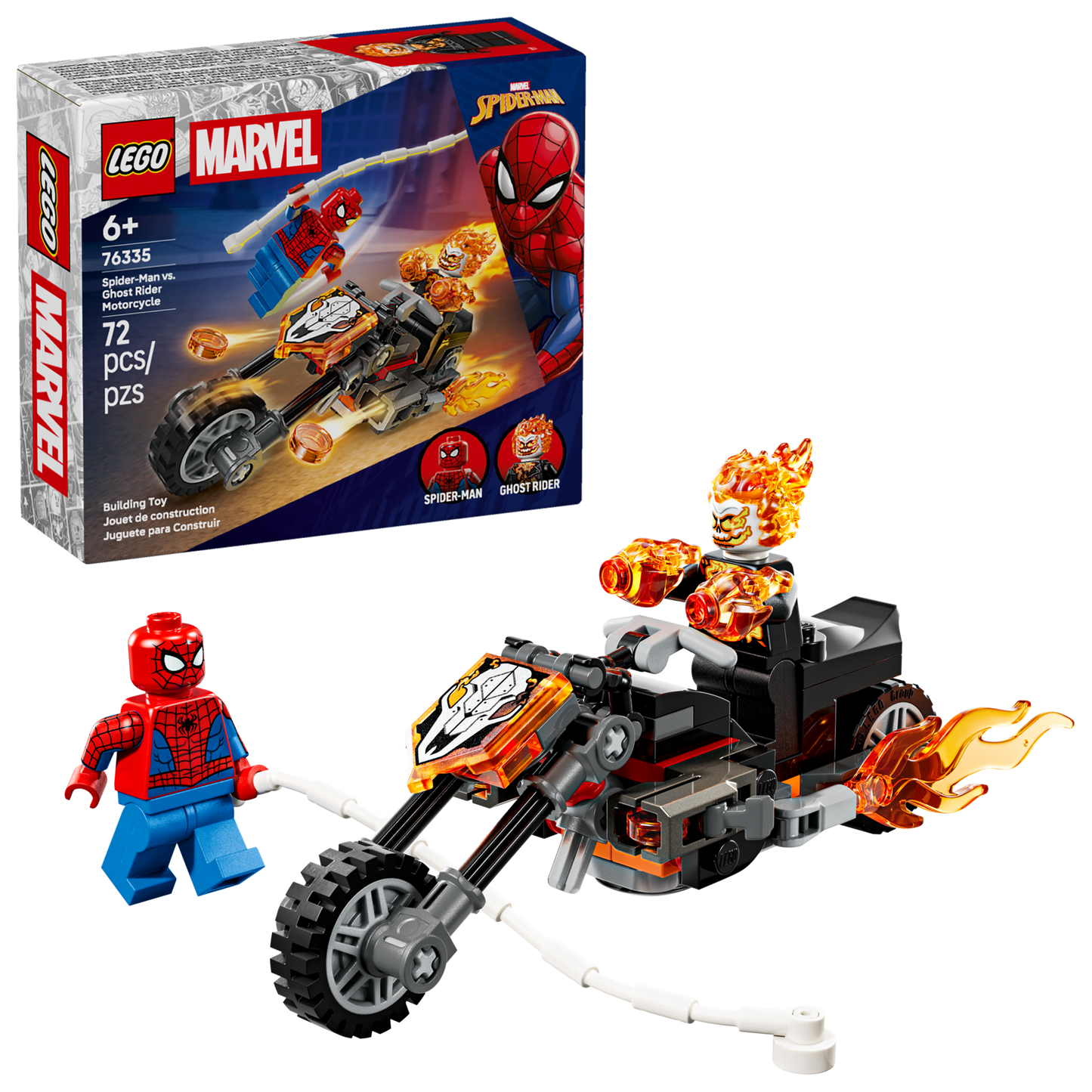LEGO 76335 Spider-Man vs. Ghost Rider in motocicletta