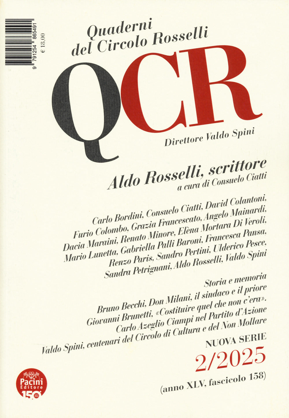 Qcr. Quaderni Del Circolo Rosselli. Vol. 2: Aldoi Rosselli, Scrittore -