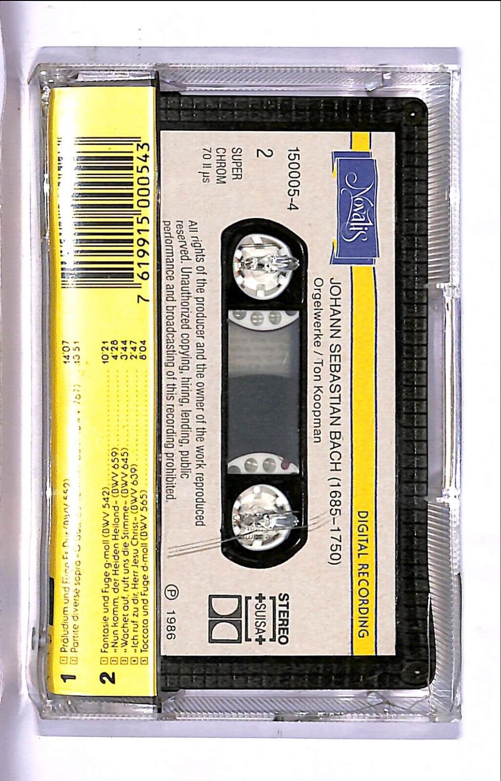 EBOND Johann Sebastian Bach Cassetta CA000674