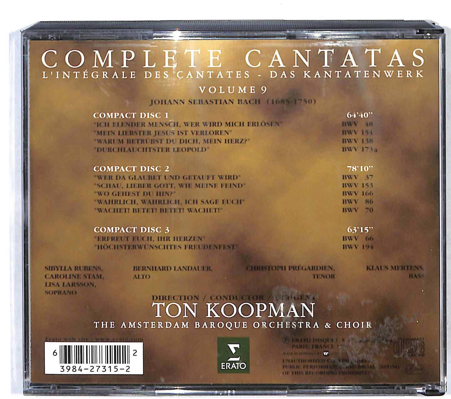 EBOND Bach - Ton Koopman - Complete Cantatas - Volume 9 CD CB034328