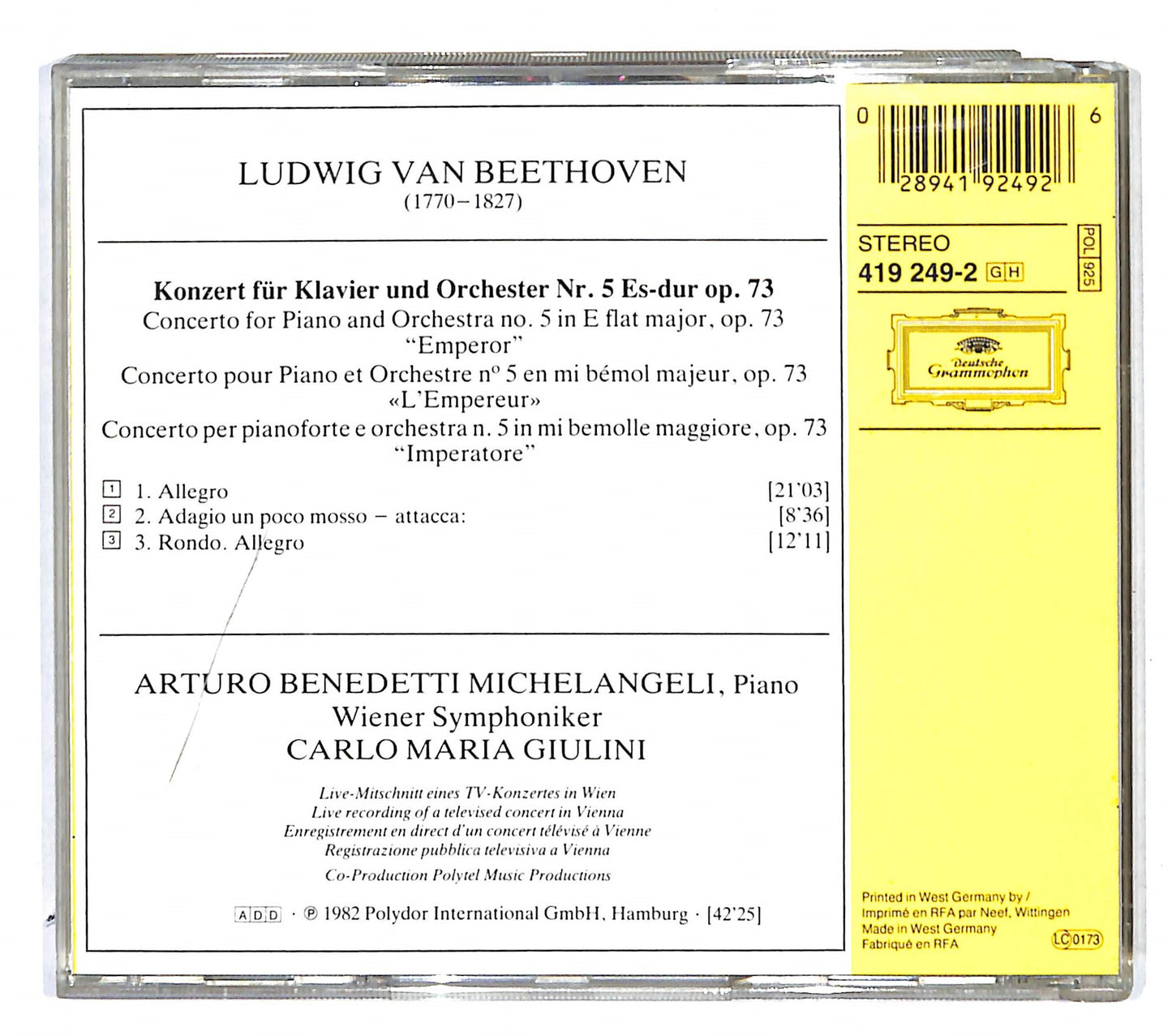 EBOND Beethoven - Klavierkonzert No. 5 Emperor CD CB034331