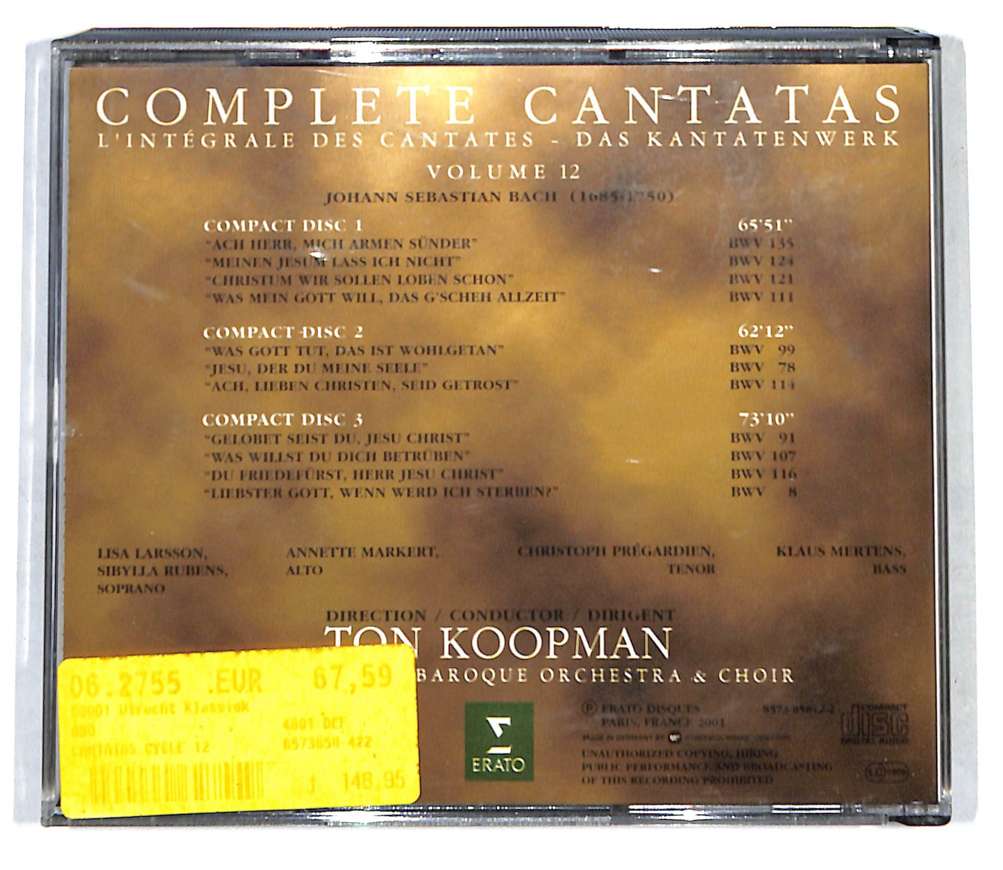 EBOND Bach - Complete Cantatas - Volume 12 CD CB034609