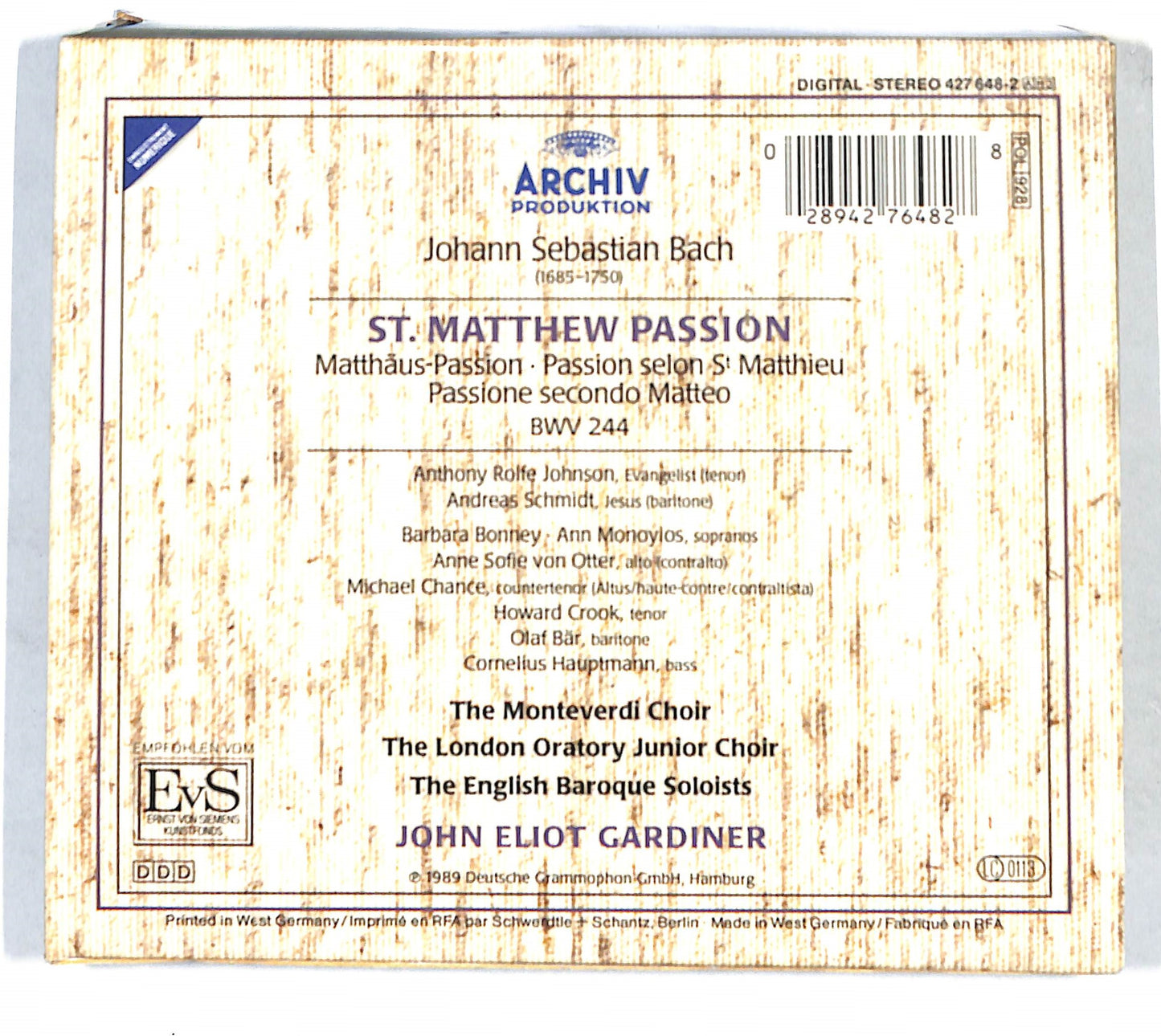 EBOND J.S. Bach - St. Matthew Passion CD CB034610