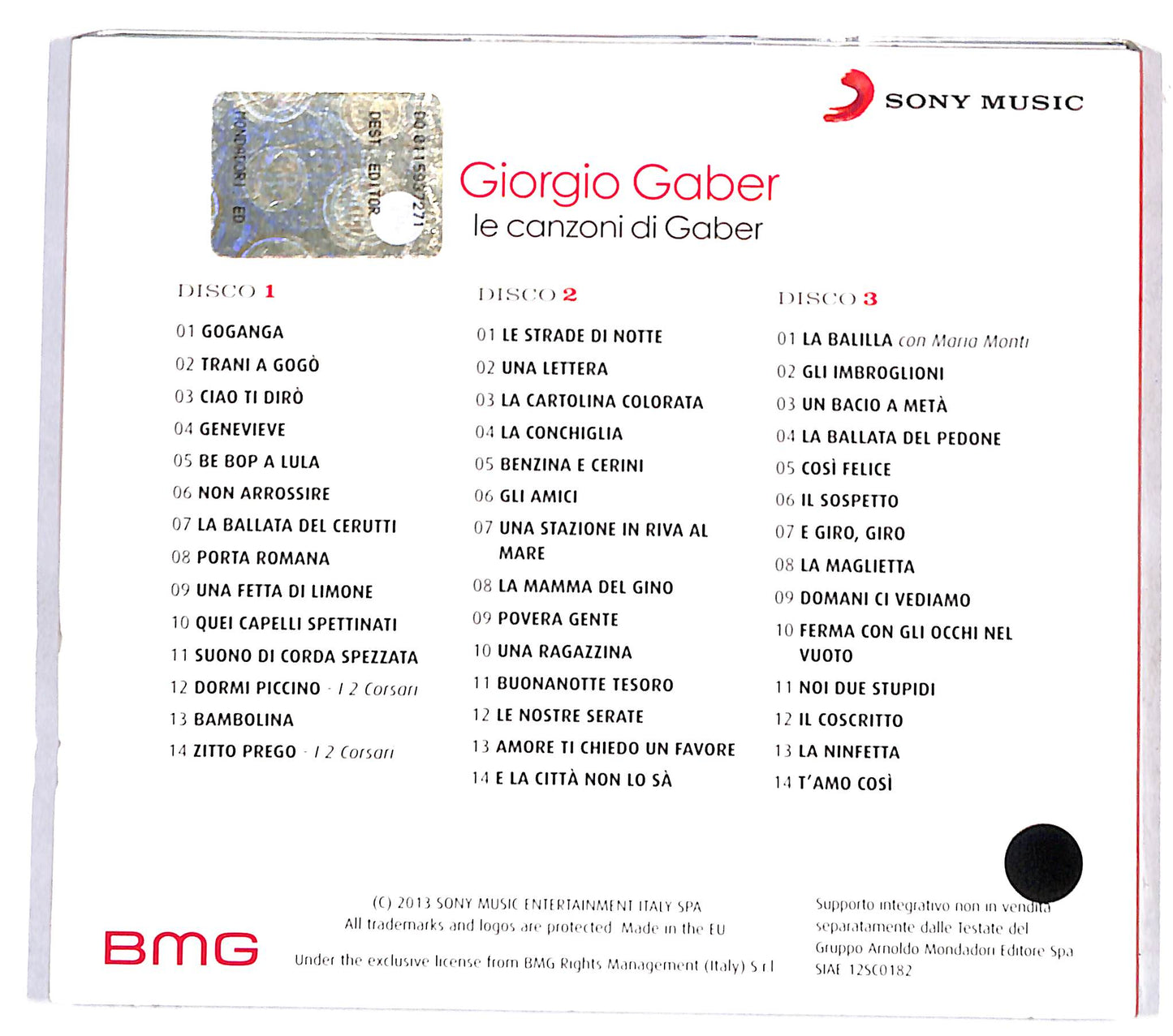 EBOND Giorgio Gaber - Le Canzoni Di Giorgio Gaber CD CB036021