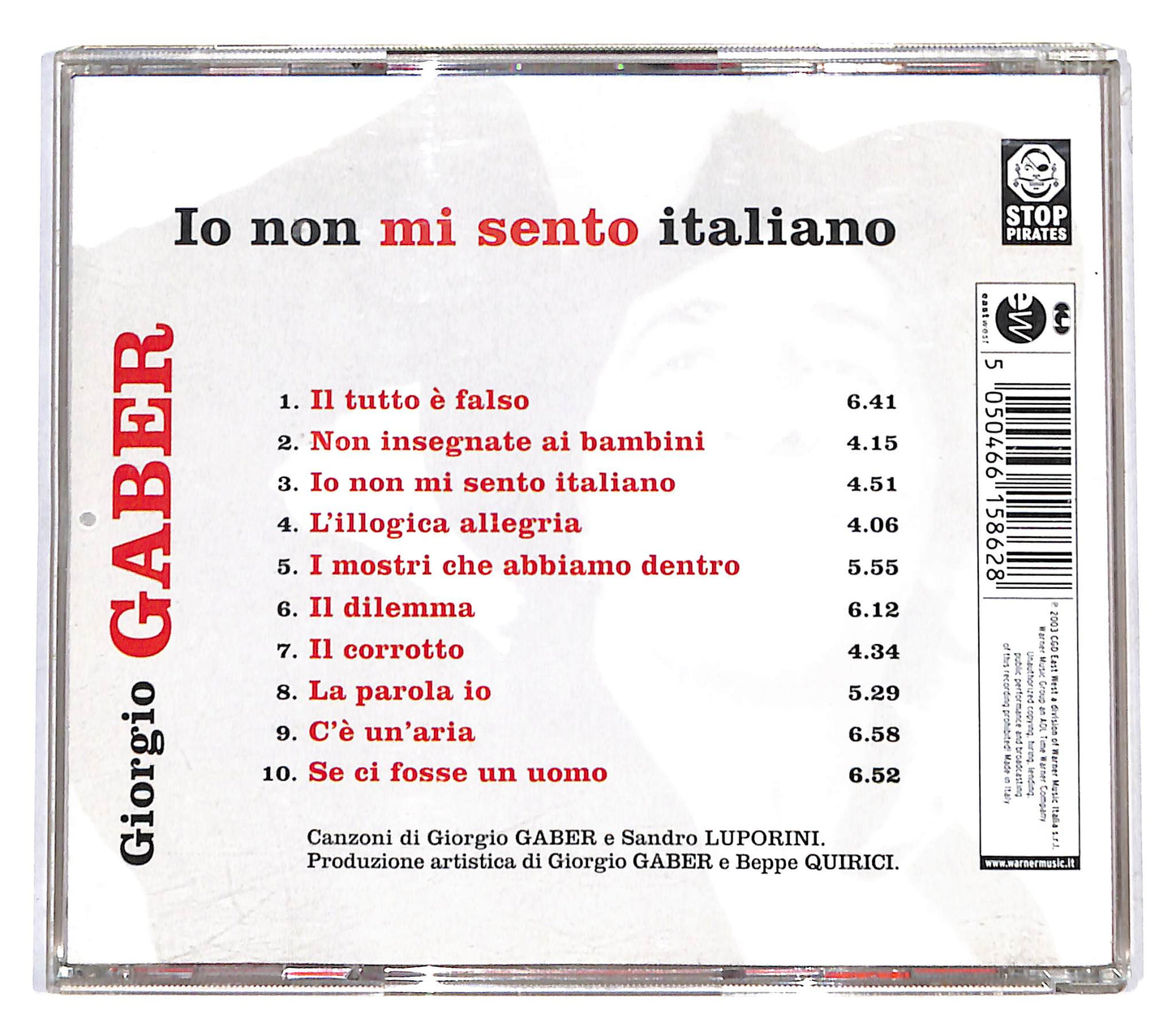 EBOND Giorgio Gaber - Io Non Mi Sento Italiano CD CB036061