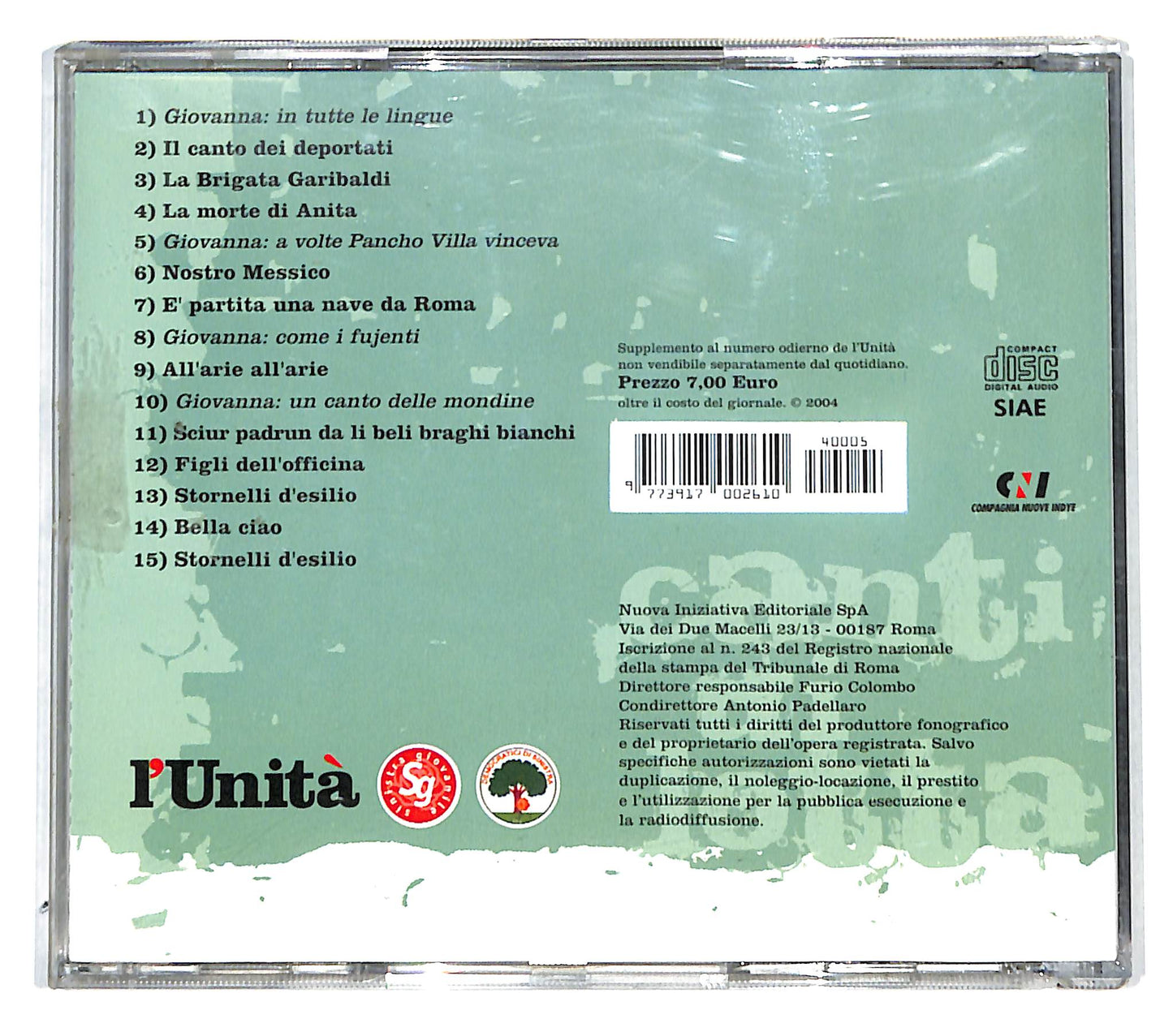 EBOND Nostra Patria E Il Mondo Intero - Canti Di Lotta Cd 2 CB036311