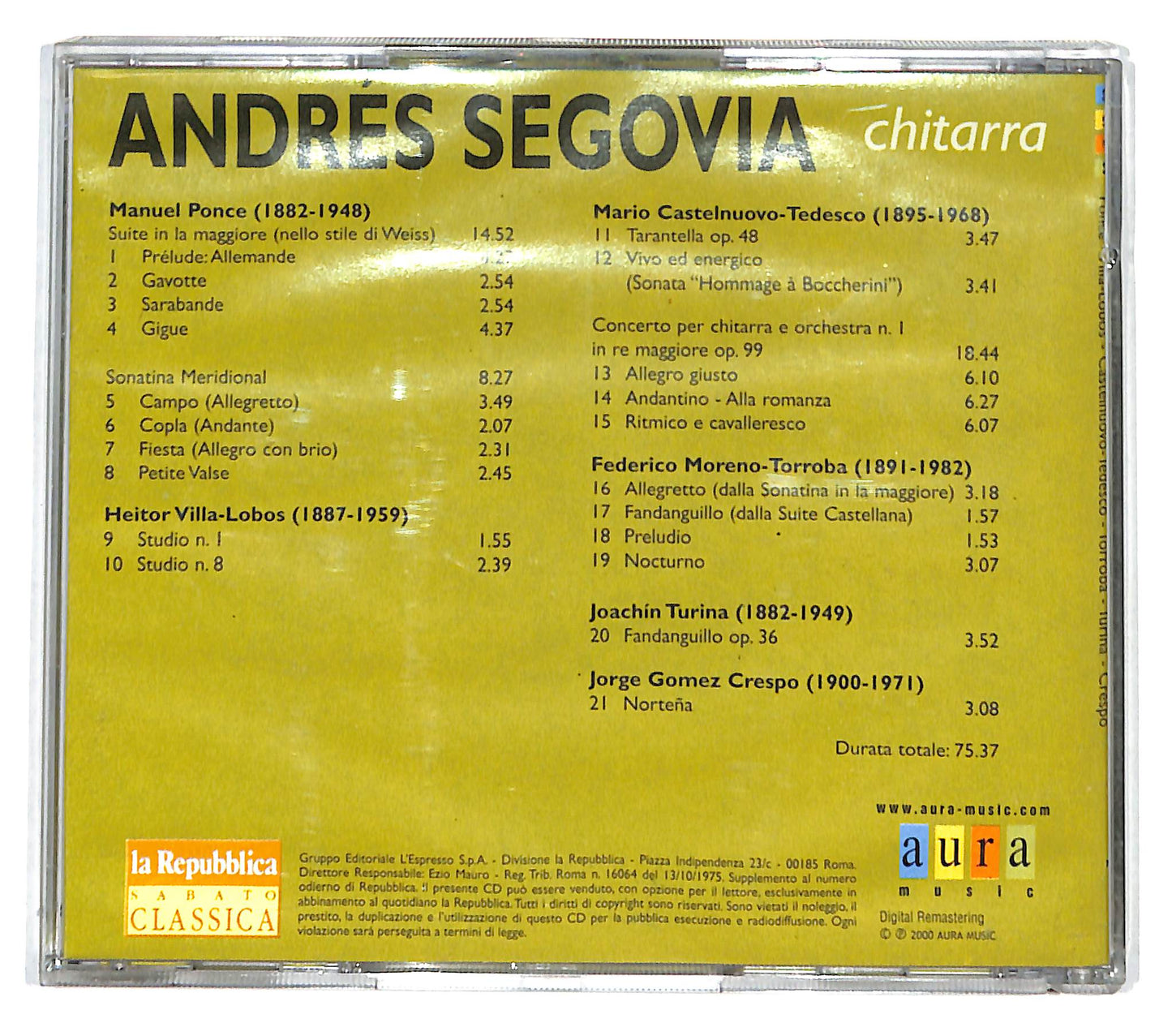 EBOND Andres Segovia - Andres Segovia 2 CD CB036326