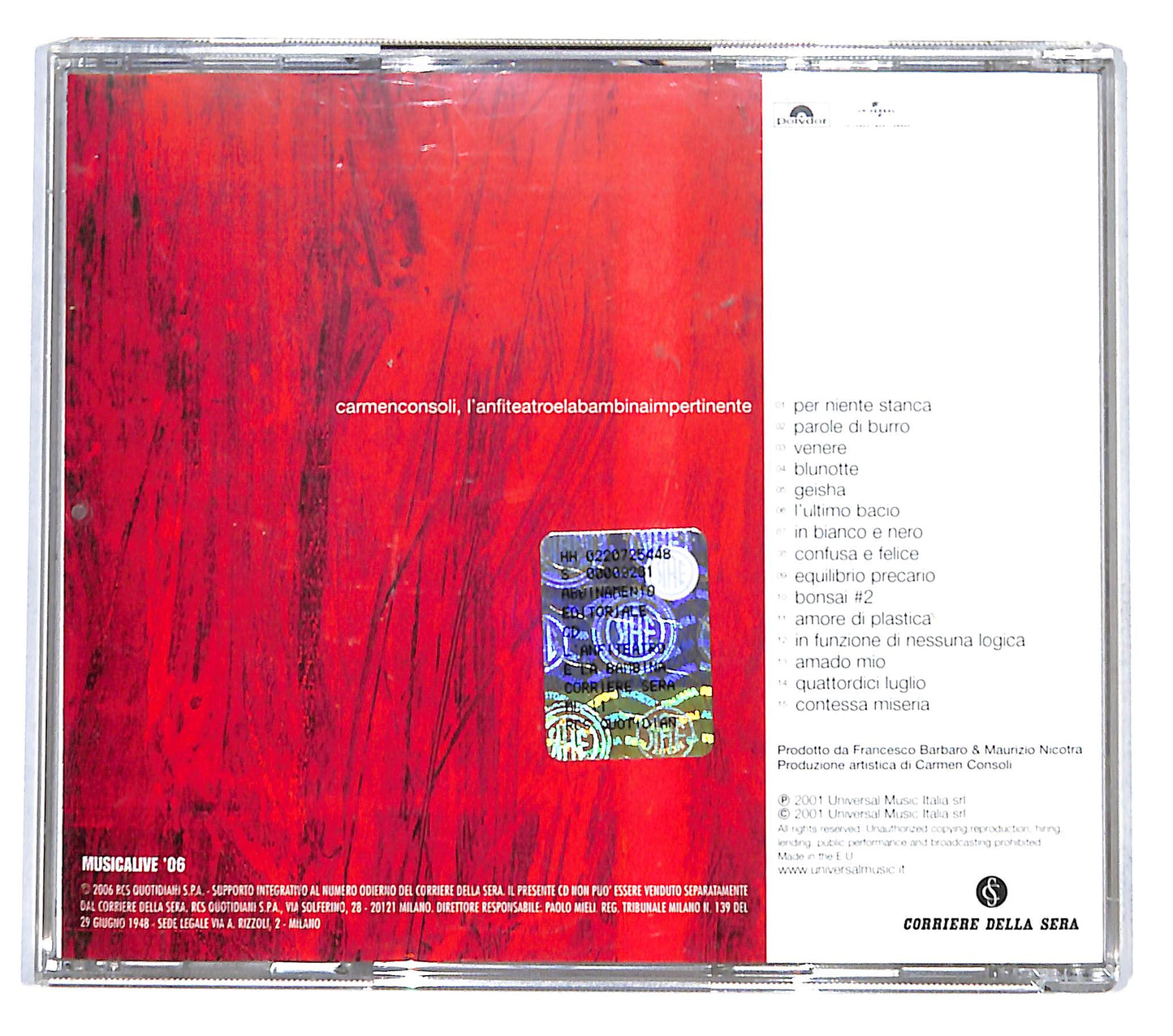 EBOND Carmen Consoli - L'Anfiteatro E La Bambina Impertinente CD CB036640