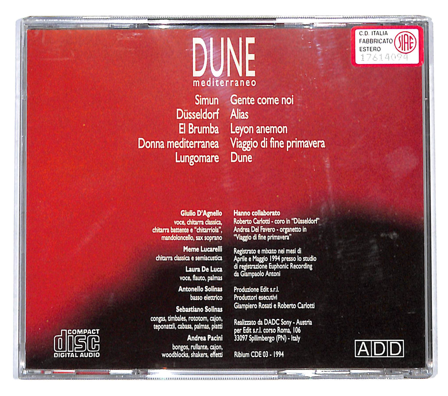 EBOND Dune - Mediterraneo CD CB036662